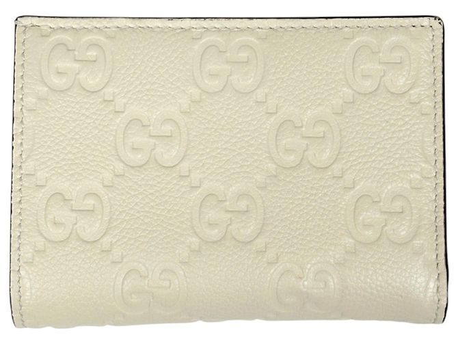 Cartera bi-fold Gucci en cuero blanco