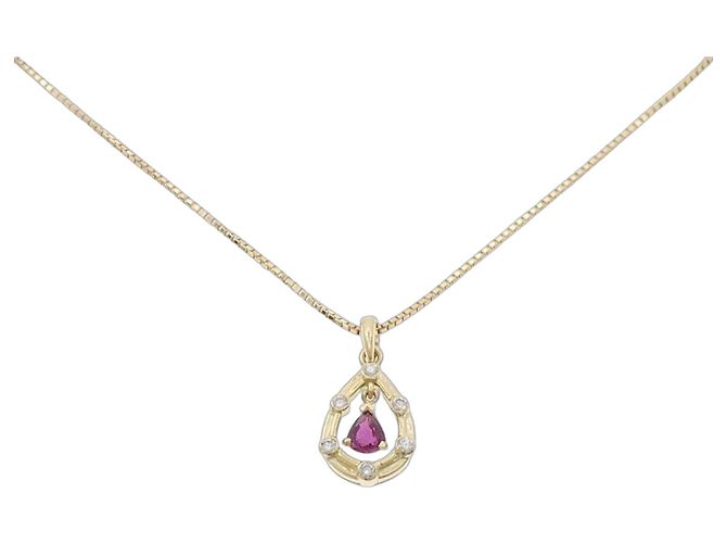 Autre Marque Colar Au750 Rubis e Diamantes