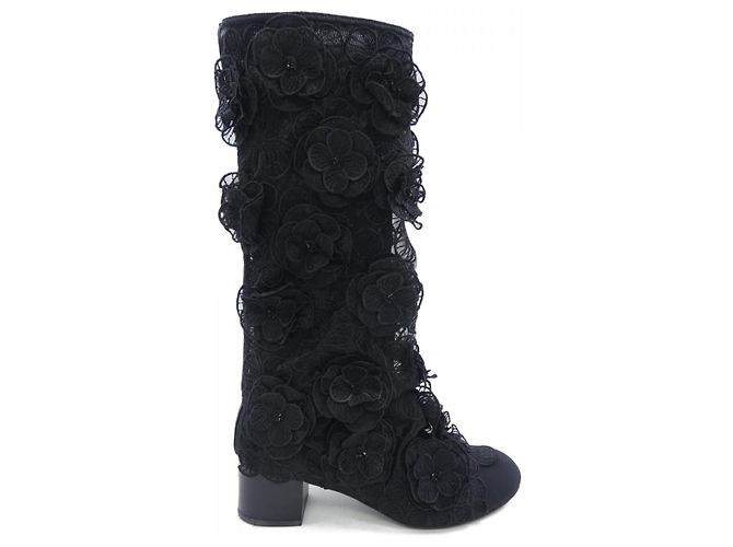 Chanel HIGH BOOTS Embroidery&Grogram Boots