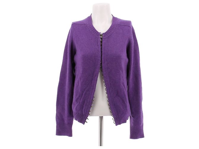 Balmain Cardigan aus lila Kaschmir