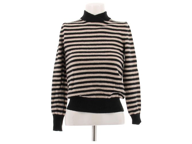 Max Mara Gestreifter Pullover in Beige und Schwarz