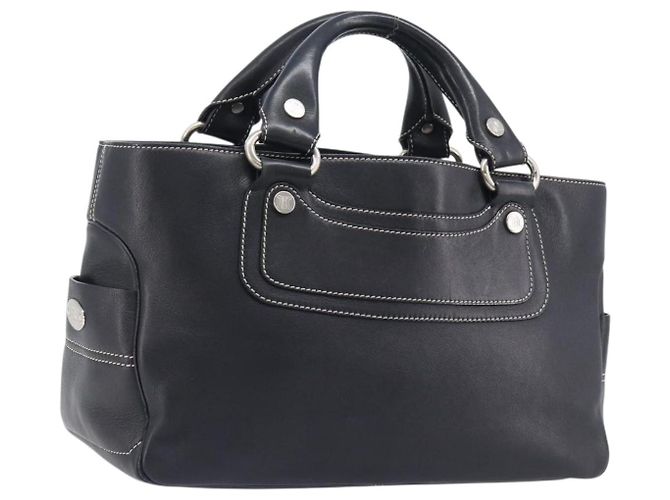 Céline CELINE Boogie Bag Hand Bag Leather Black Silver