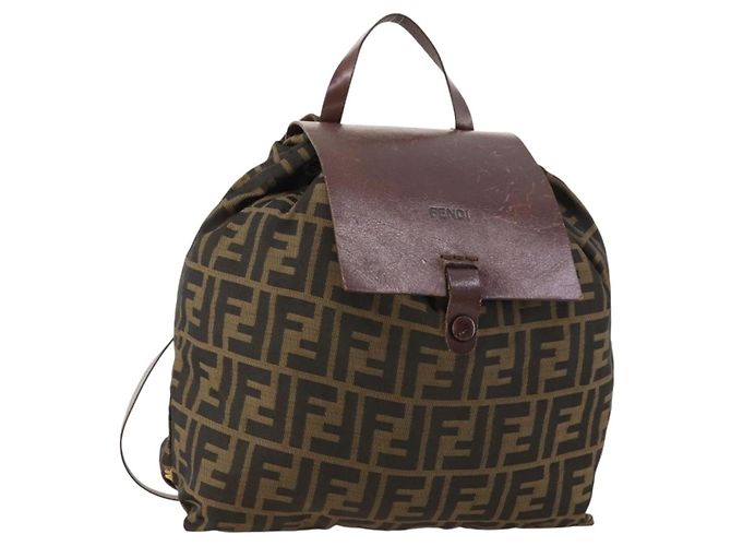FENDI Zucca Canvas Backpack Brown Black