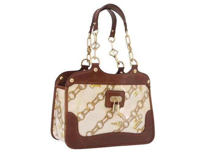 LOUIS VUITTON Charm Cabas Bron Handtasche Braun Weiß M95157 LV