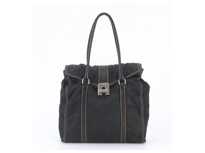 Borsa Tote Prada in nylon Tessuto e pelle