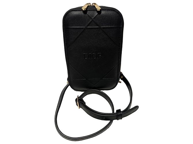 Dior Beauty Uniforme Schwarze Leder-Schultertasche
