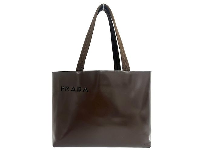 Prada Cutout Logo Leather Tote Bag