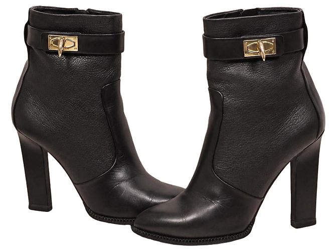 Givenchy Shark Lock Stivaletti in Pelle Nera