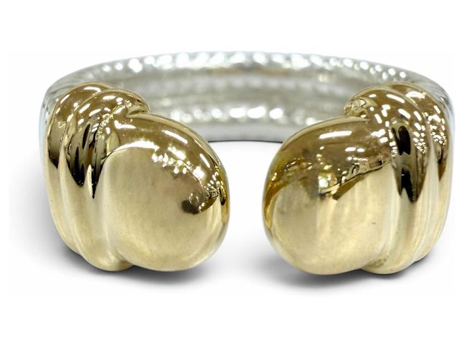 Hermès Anel banda Hermes em ouro 18K e prata