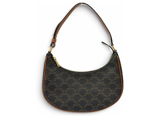 Céline Bolsa de ombro Celine Ava em couro marrom