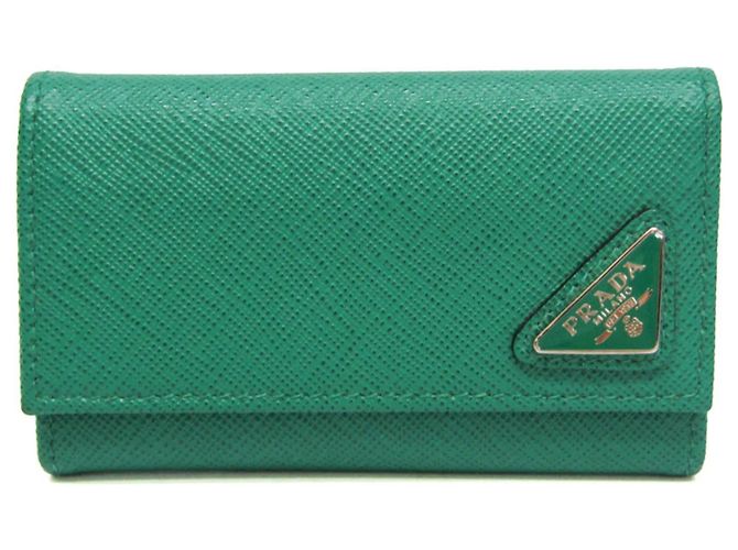 Prada Saffiano 2PG222 Keycase in Green