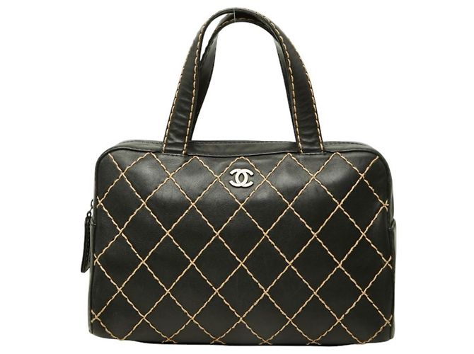 Bolsa Chanel Coco Mark Wild Stitch Mini Boston Bag