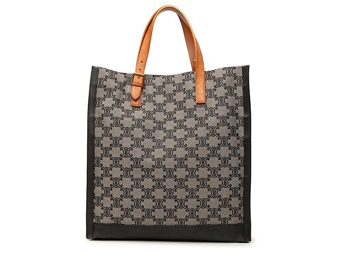 Céline Celine Gray Macadam Canvas Vertical Tote