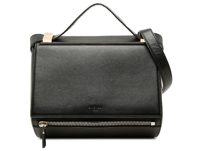 Givenchy Borsa a Tracolla Pandora Box in Pelle di Vitello Granulata Nera Medium