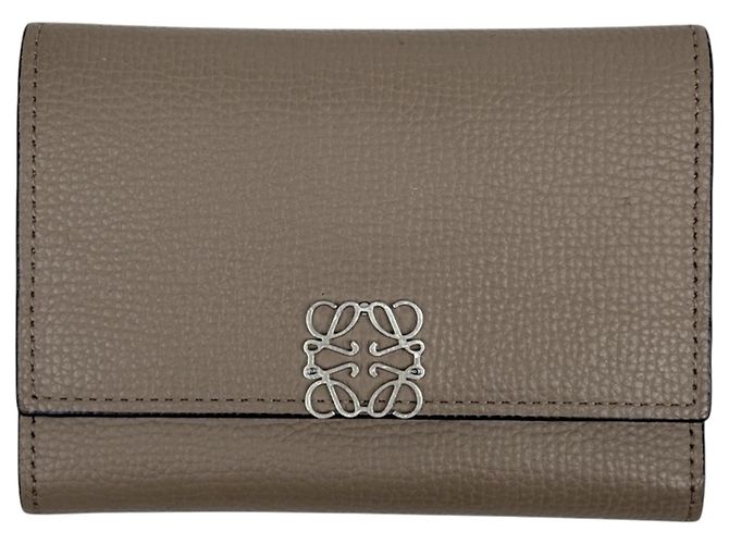 Loewe Tri-fold Wallet in Grayish Leather