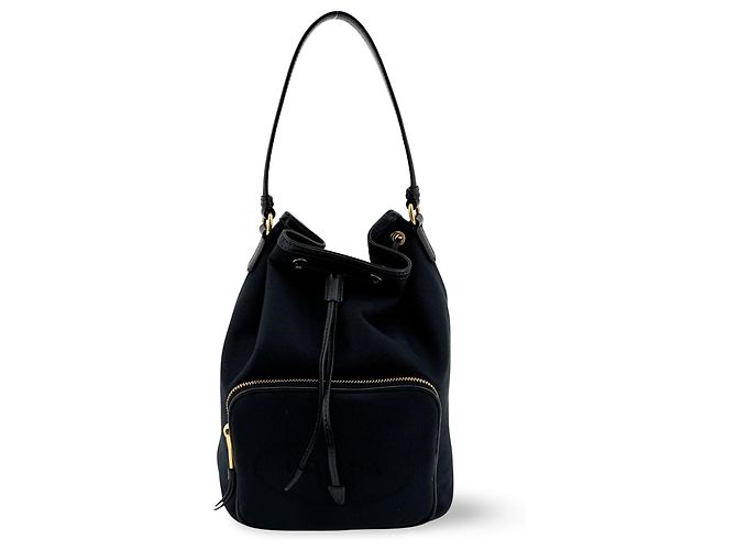 Prada Duet Drawstring Bucket Tessuto Small