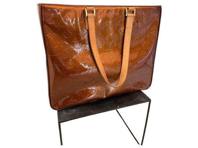 Sac Cabas Louis Vuitton Rivington Monogram Vernis Marron