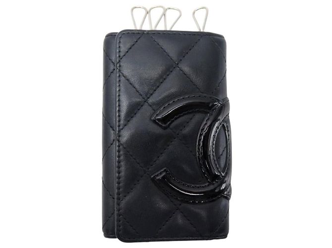 CHANEL MULTICLES CAMBON MATELASSE BLACK LEATHER KEY RING