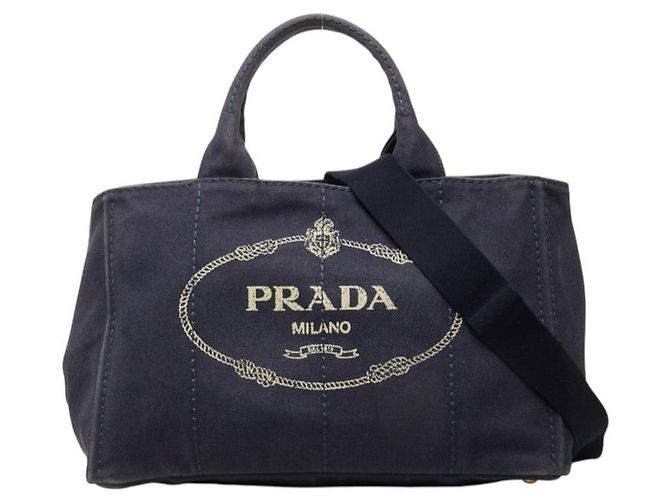 Prada Canapa Handtasche Blau Stoff