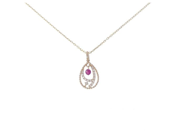 Autre Marque Collana Au750 Rubini e Diamanti
