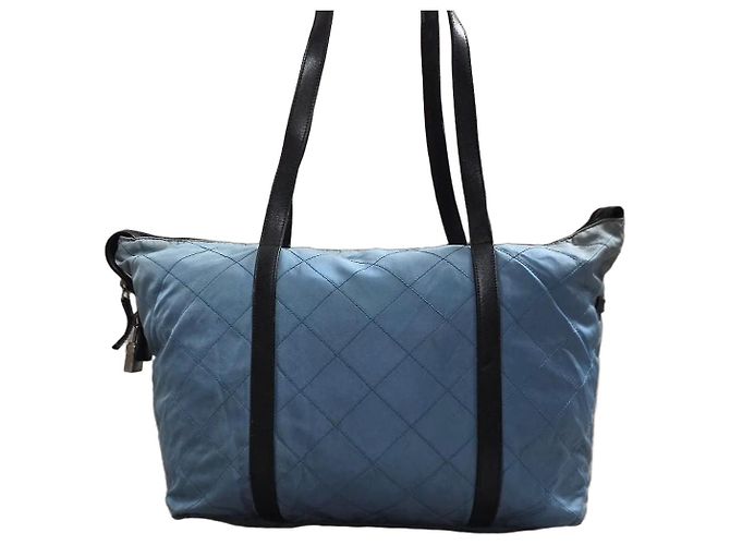 Bolsa Prada Nylon Acolchoado Azul Celeste