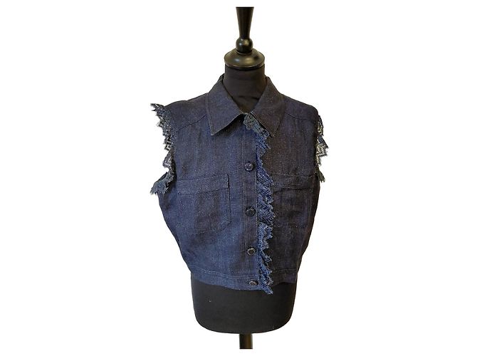 Chanel Jeans-Weste mit Spitzendetails