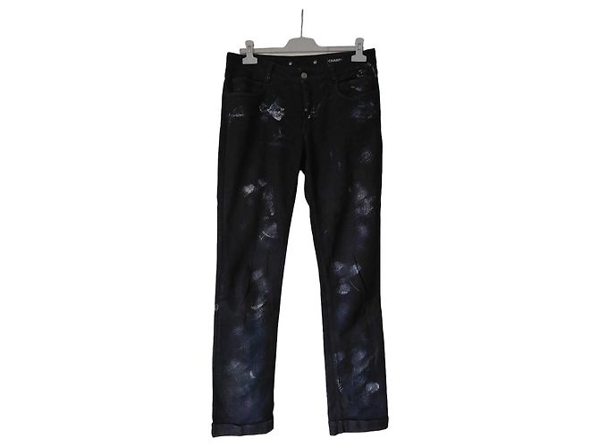 Jeans Chanel preto lavado
