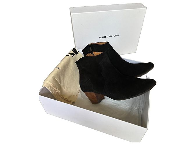 Isabel Marant Dicker Black Suede Ankle Boots