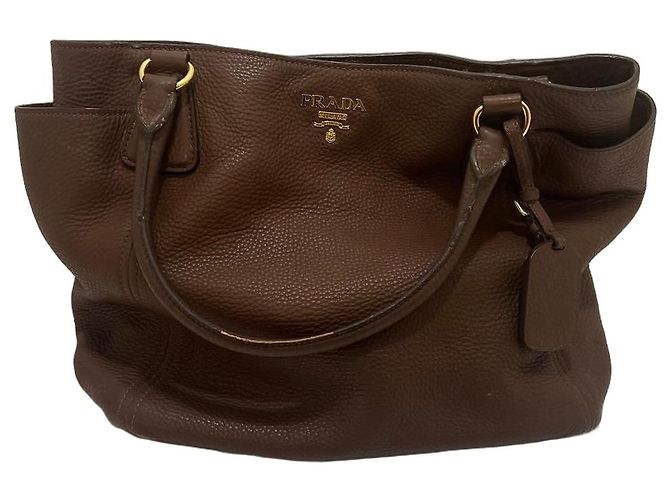 Sac à main Prada en cuir marron
