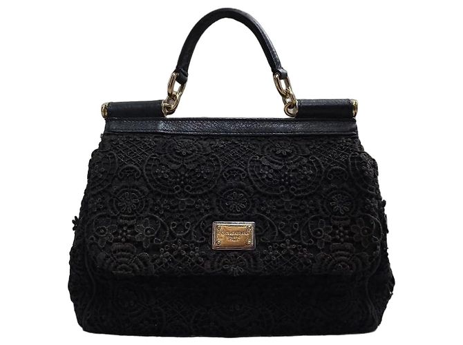Mala Dolce & Gabbana Sicily Renda Preta