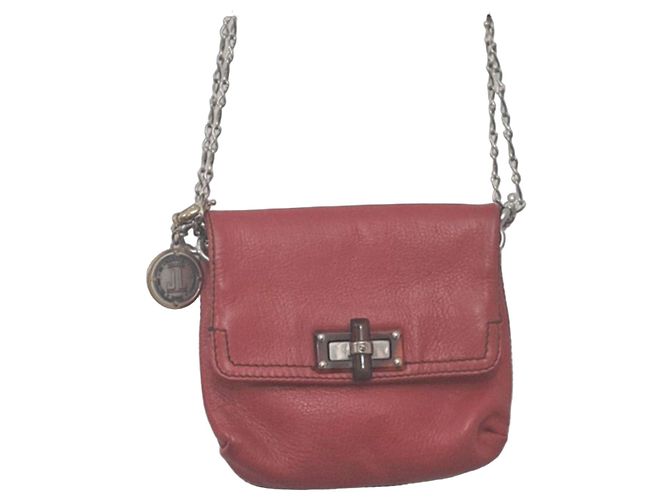 Lanvin Bolso de mano de cuero rojo