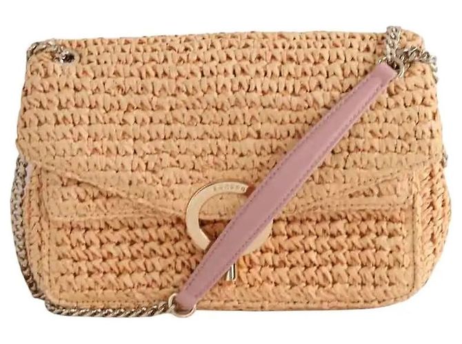 Sandro beige wicker shoulder bag