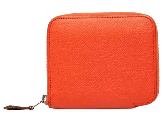 Cartera compacta Orange Hermès Epsom Silk In Small Wallets