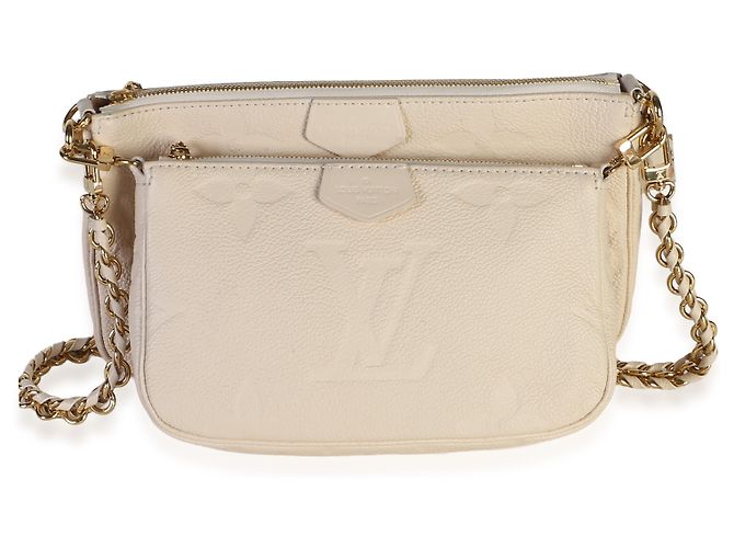 Louis Vuitton Cream Giant Monogram Empreinte Multi Pochette Accessoires