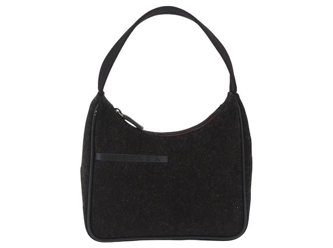 Prada Vintage Wool Handbag Black