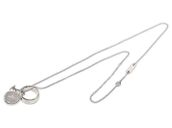 Louis Vuitton Monogram Anhänger Halskette aus Silber