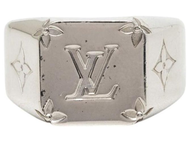 Anello a sigillo Louis Vuitton Monogram in argento e ottone L