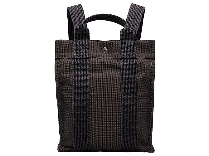 Mochila Hermès Herline PM de lona gris