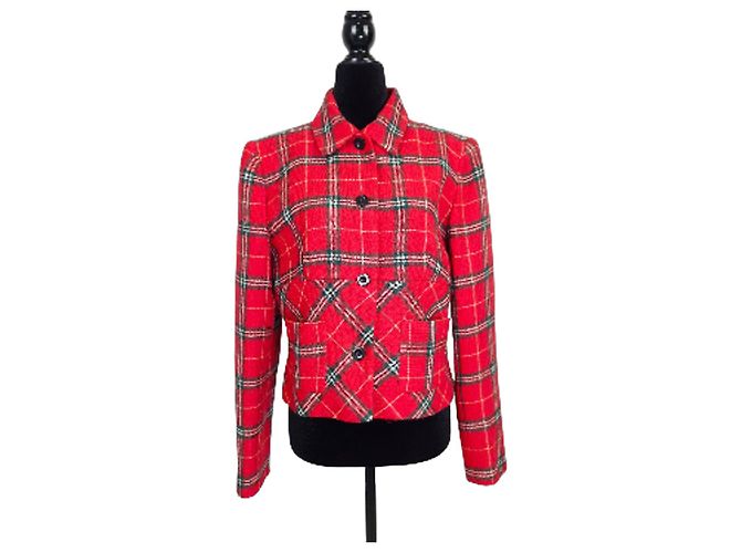 Chantal Thomass 1990s Red Plaid Wool Jacket
