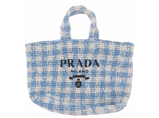 Prada Saco tote azul e branco