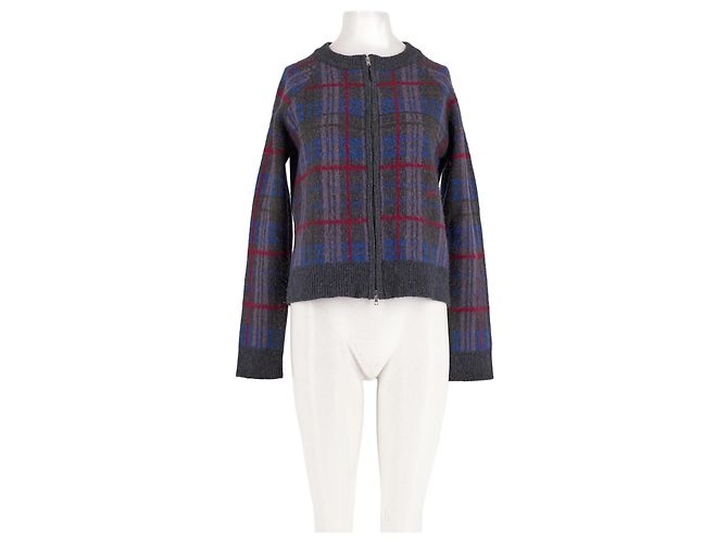 Autre Marque DAMSON MADDER Wollcardigan Grau Kariert