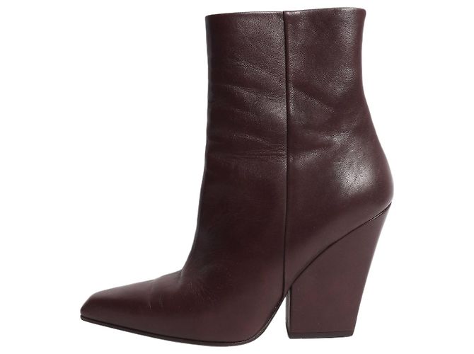 Paris Texas Brown leather pointed-toe ankle boots - size EU 40