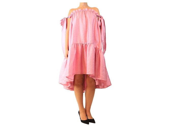 Autre Marque Rosa gestuftes Bubble-Kleid - size S