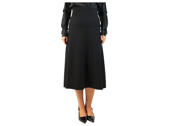 Sonia Rykiel Schwarzer A-Linien-Midirock - size M