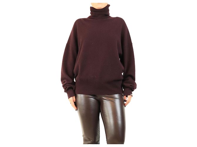 Autre Marque Rollkragenpullover aus Kaschmir in Aubergine