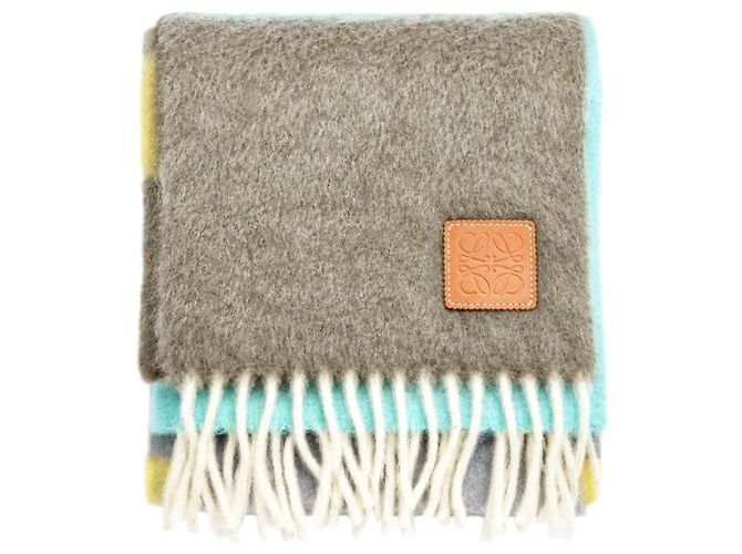 Loewe Sciarpa a righe multicolore in mohair e lana