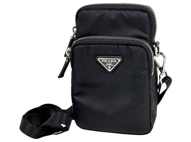 Funda Cartera para Móvil Prada - Nylon Negro Usado