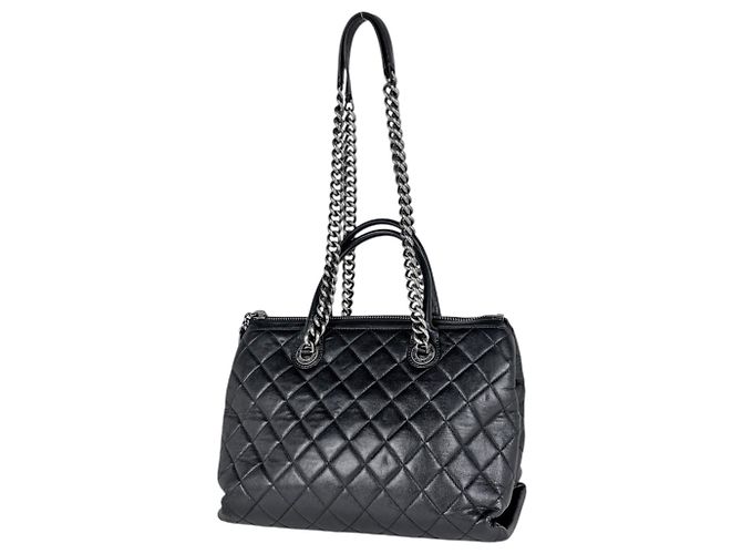 Bolsa Chanel Coco Mark 2WAY Couro Preto