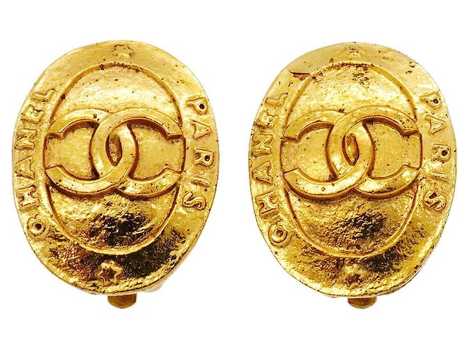 Orecchini a clip placcati oro Chanel