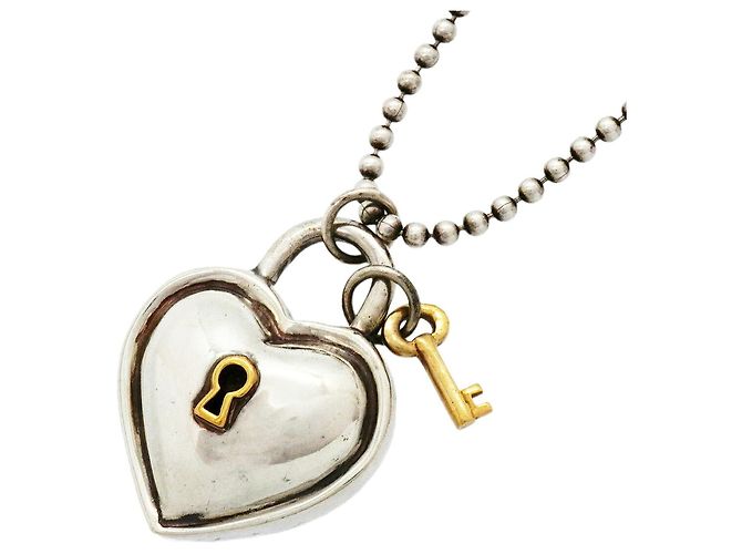 Autre Marque Tiffany & Co. Heart Lock Key Halskette